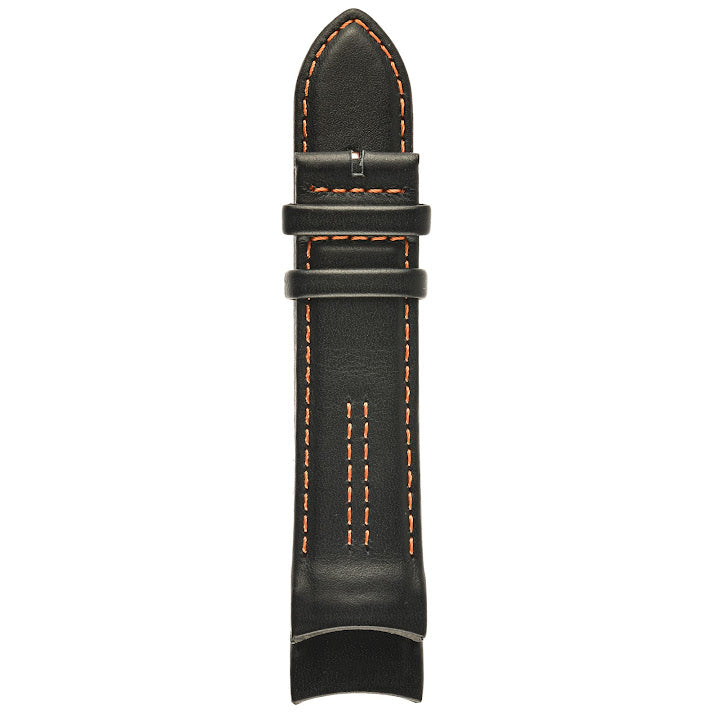 GV2 Motorcycle 24mm Stitched Black Leather Strap Gevril