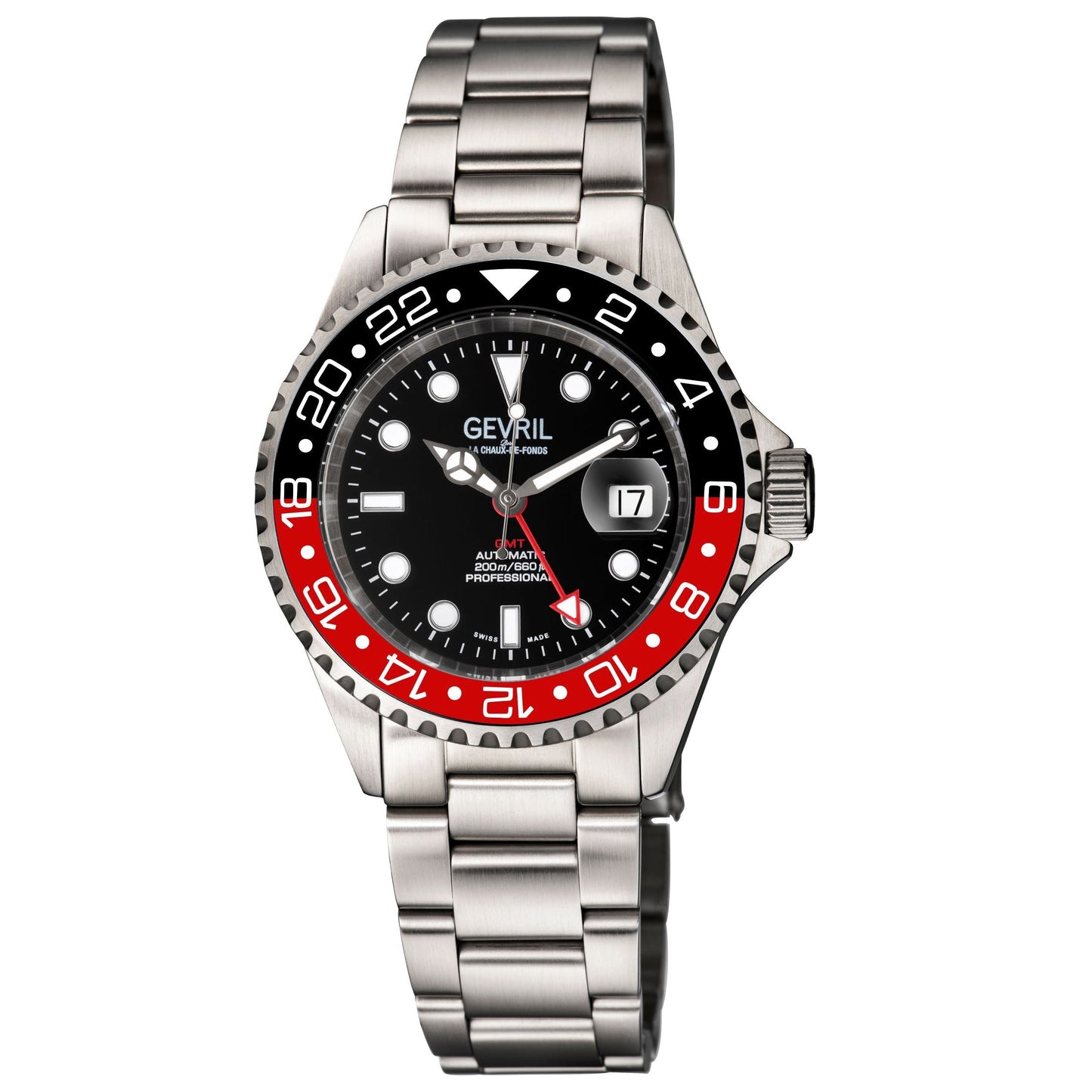 Gevril-Luxury-Swiss-Watches-Gevril Wall Street - GMT Ceramic Bezel-4954A