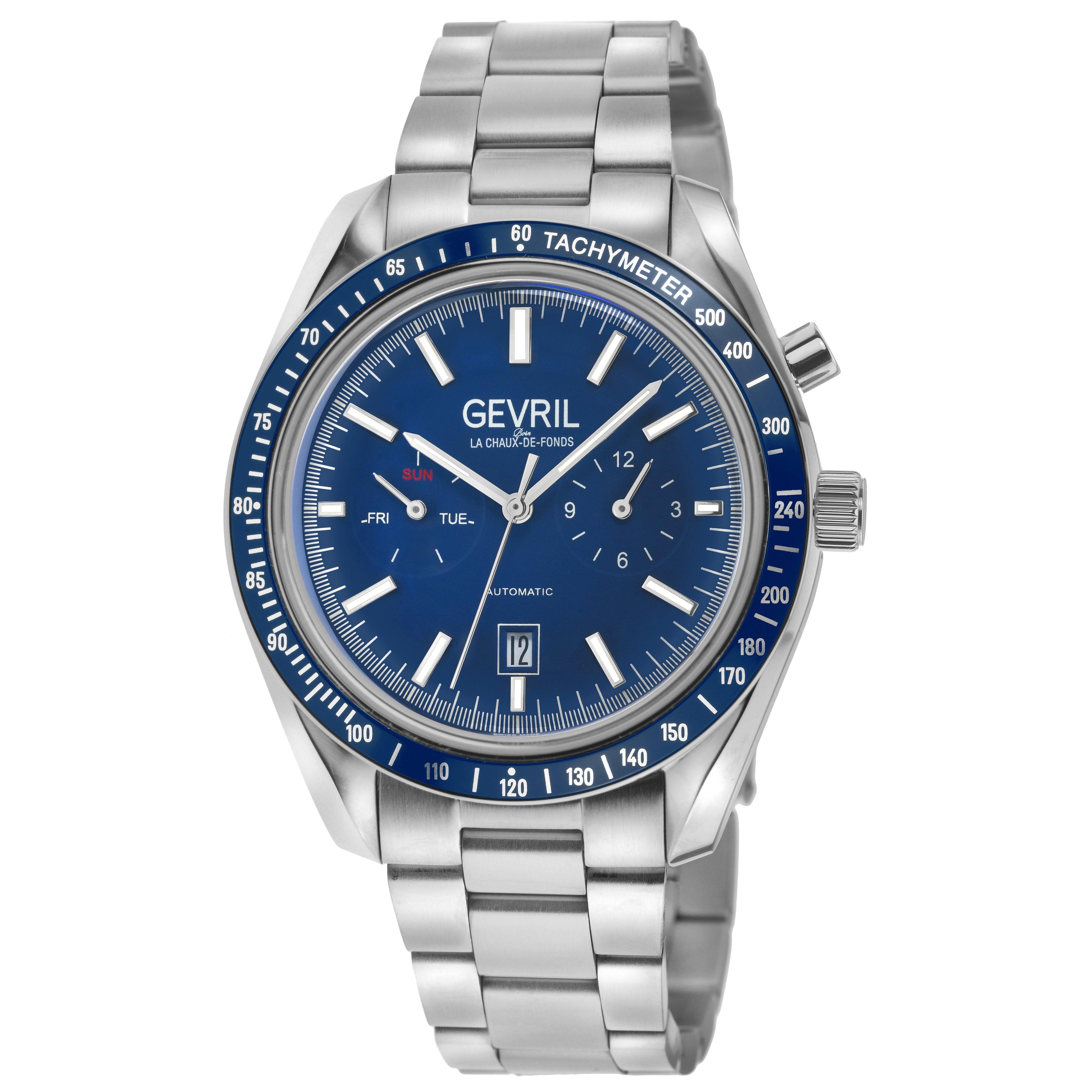 Gevril Wallstreet Chronograph Automatic Blue Dial Men's Watch 4160  840840144348 - Watches, Wallstreet - Jomashop